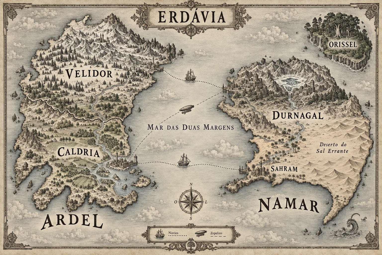 Atlas ilustrado do mundo de Erdávia
